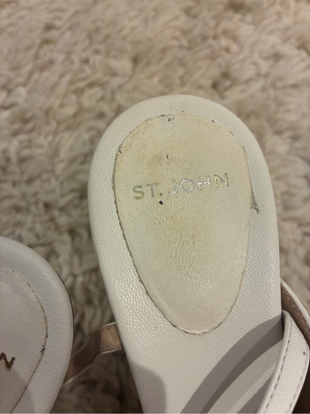 St. John White Strappy Wedge Sandals - Picture 6 of 8